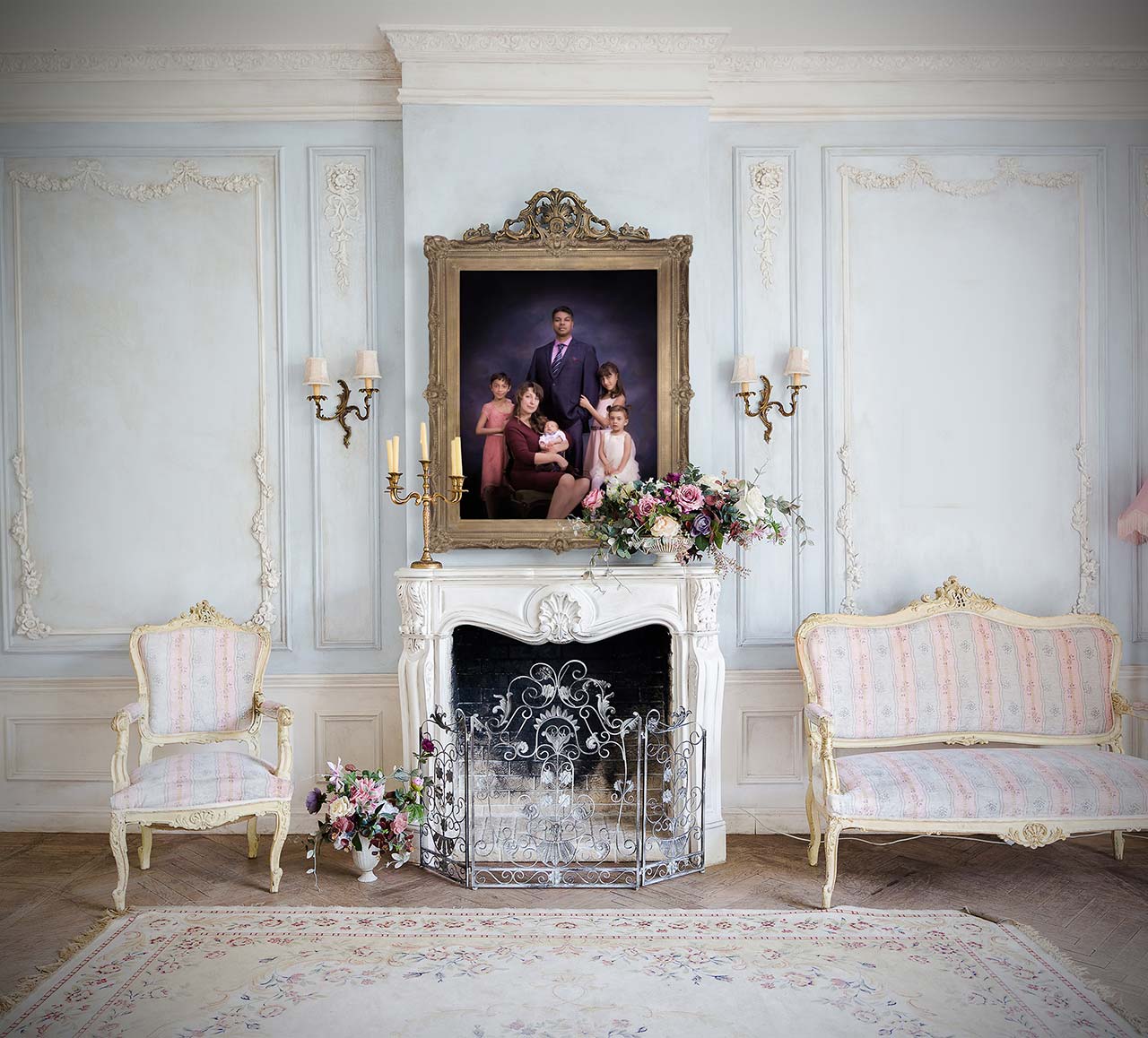 Victorian Living Room displaying an Heirloom Artistry Premium Portrait